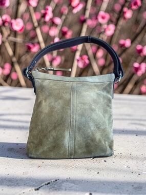 Coach Legacy Hobo Suede Crossbody Messenger Bag 9324 Tan & Brown - Adjustable